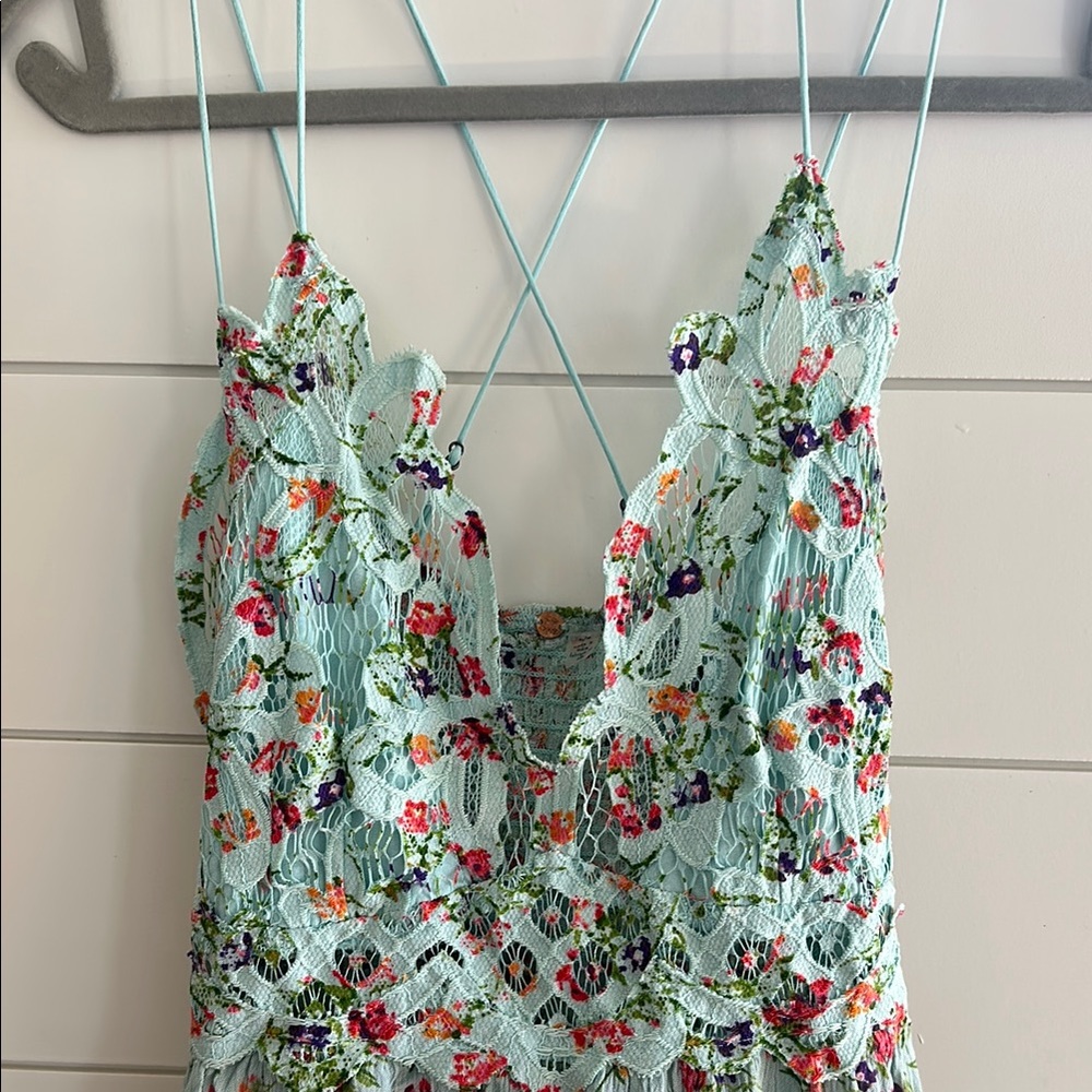 Free People Floral Lace Nightgown Dress